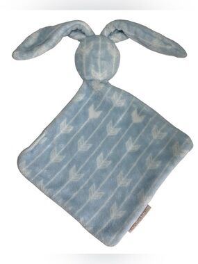 Blankets & Beyond Bunny Lovey Security Blanket Plush Blue White Arrows